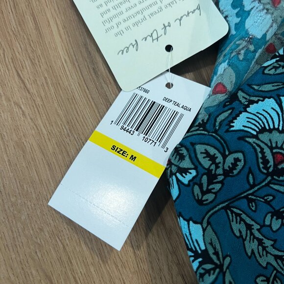 NWT Band of the Free 3/4 Sleeve Green Teal Mini Dress Size Medium - Picture 7 of 7